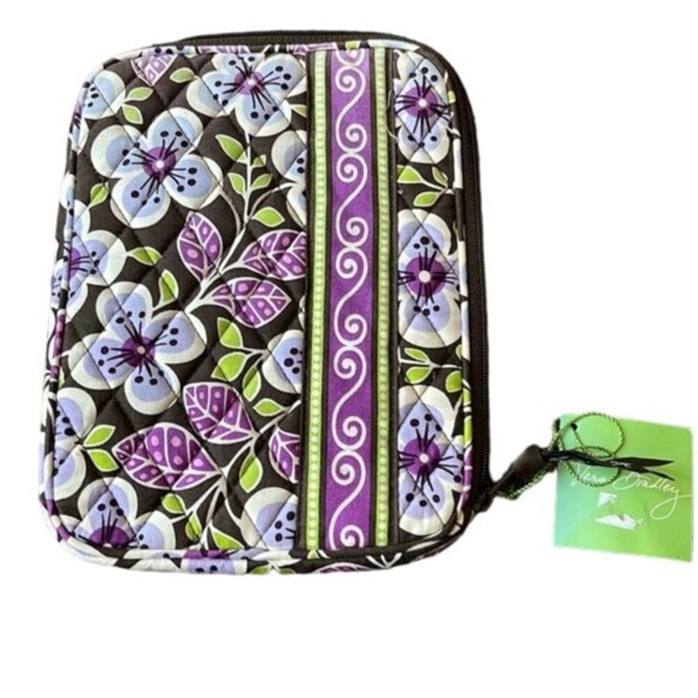 Vera Bradley Retired Plum Petals 8x10.5 inch Ipad Tablet Kindle Case NWT #1402